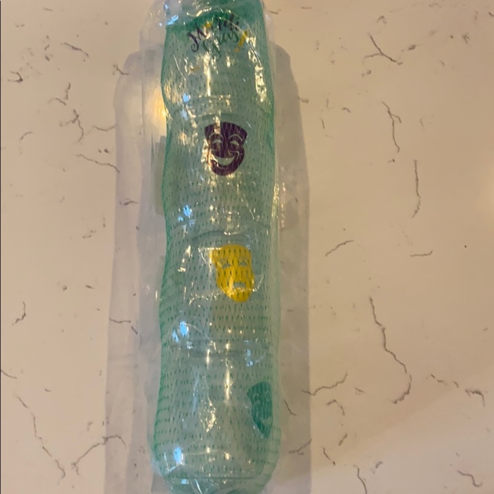 Plastic Mardi Gras Wine Glasses